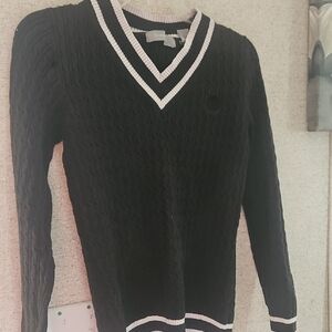 Liz Claiborne Black and White V-Neck Sweater